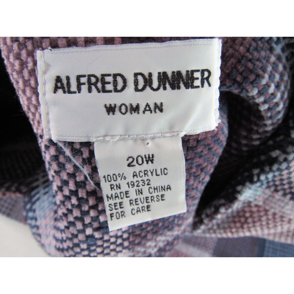 Womens Alfred Dunner Lined Purple/Pink/Blue Plaid Button Blazer Jacket Size 20W - Picture 2 of 5